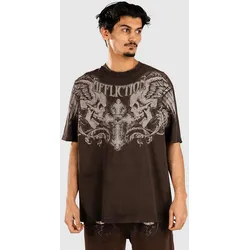 Affliction Winged Up T-Shirt brown / dk.brown crystal Gr. S