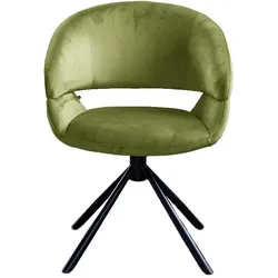 ESSZIMMERSTUHL LARA Grün Velvet Drehbar (360°) (1er-Set)