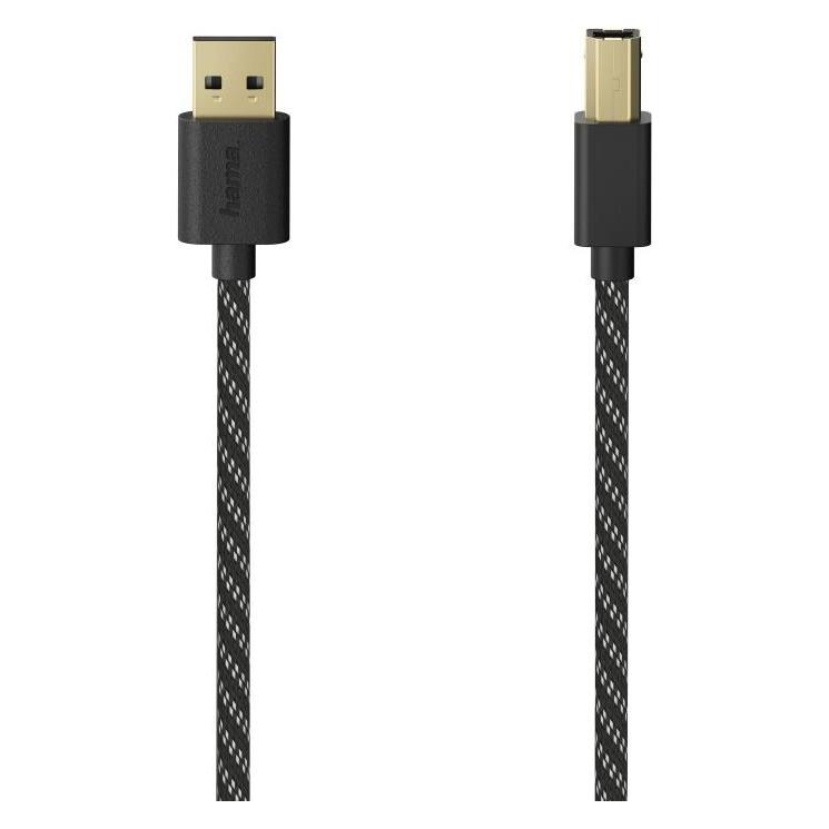 Hama USB-Kabel, USB 2.0, vergoldet, Gewebe, 1,50 m, 24 Stück (1.50 m, USB 2.0) (00201001)