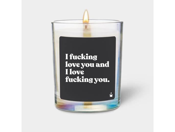 Duftkerze Rainbow Flowery I fucking love you and I love fucking you.