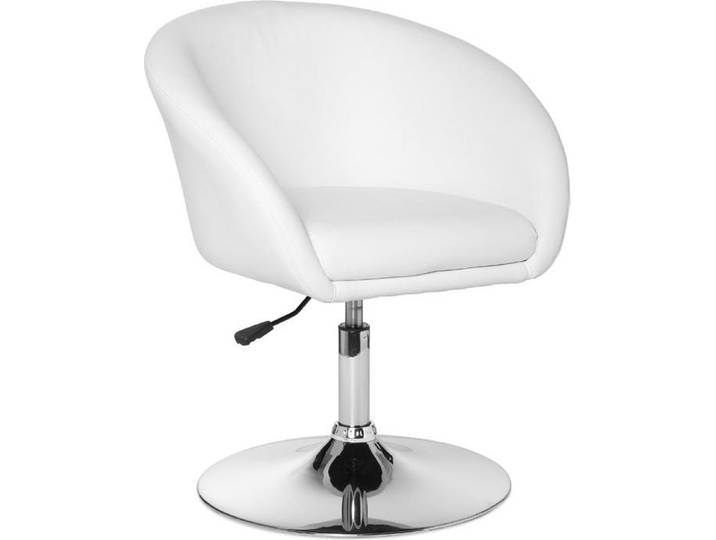 Amstyle Lift Design Drehsessel Sessel Leder Optik weiß; SPM2.158