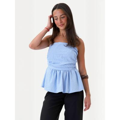 Funktionstop ITS MAY "ITS MAY Top Diletta", Damen, Gr. M, blau (light blau), Obermaterial: 100% Baumwolle, Tops