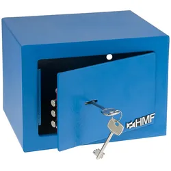 HMF 49216-05 Tresor mit Schlüssel, Möbeltresor klein, 23 x 17 x 17 cm, Blau