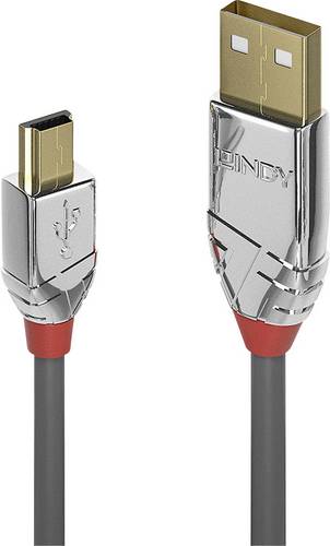 LINDY USB-Kabel USB 2.0 USB-A Stecker, USB-Mini-B Stecker 3.00 m Grau 36633