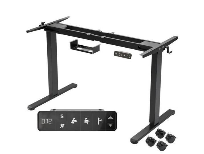 AREBOS Cadre de bureau électrique réglable hauteur 2 moteurs noir 120 kg