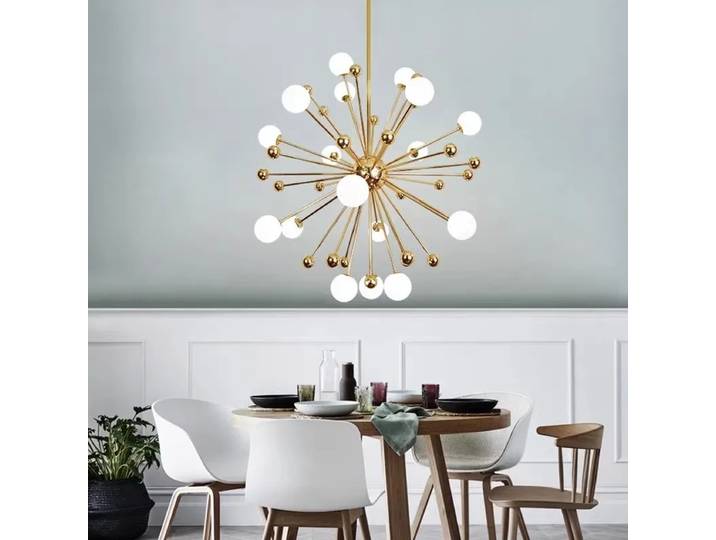 Lustre de haricot magique de luxe moderne, accenti d'or mondial, suspension pour salons contemporains, chambres à coucher, éclairage de restaurant