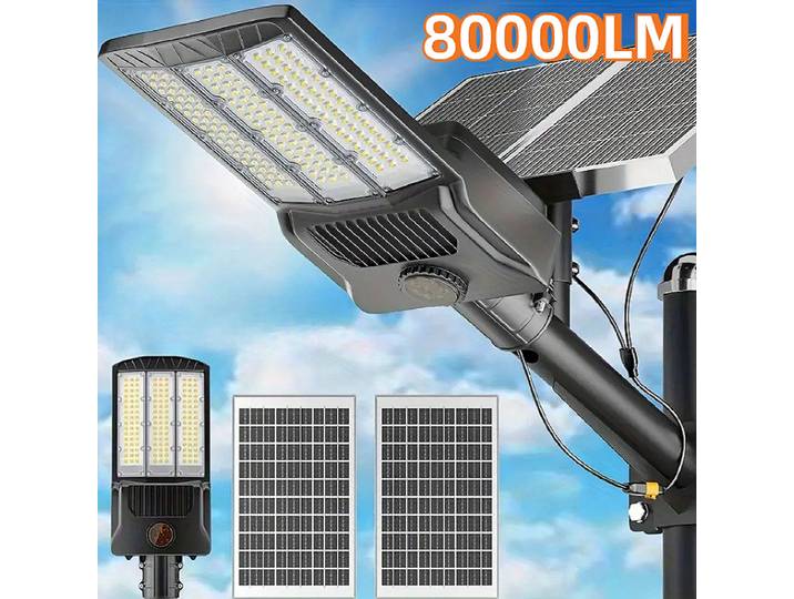 Lampes solaires de rue, éclairage extérieur à détecteur de mouvement, 8000W, 800000LM, 6500K, projecteurs solaires de sécurité, lampe solaire pour cour, route