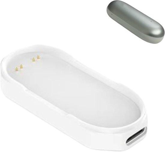 Wit Oplaaddock Voice Recorder met magnetische verbinding - B/D/H: 12 x 6 x 3 cm