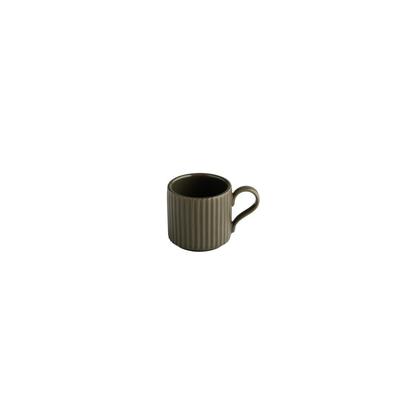 APS Espressotasse THE GRID 6er Set - Porzellan, Ø 6 cm, 80 ml, Farbe mud (braun), stapelbar