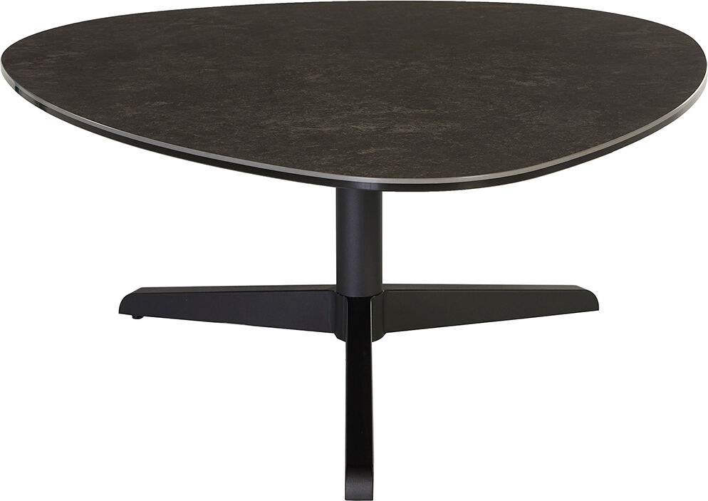 Miliboo Design-Couchtisch aus schwarzer Keramik und Metall L84 cm LEWA