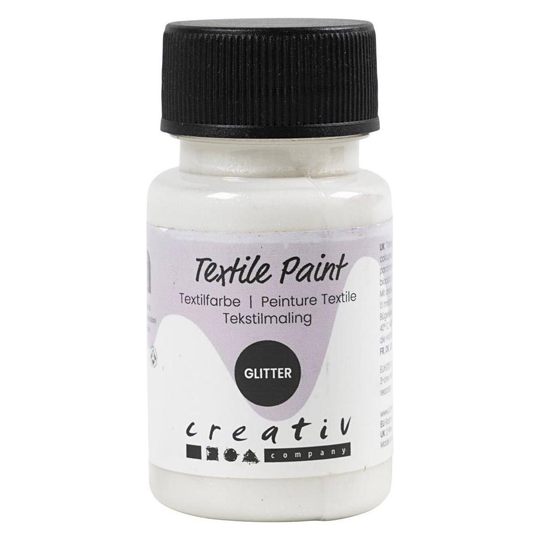 Creativ Company Textile Paint, glitter, transparent, base, 50 ml/ 1 bottle (50 ml) (7034161)