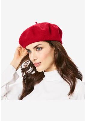 Women's Wool Beret. by Accessories For All in Classic Red