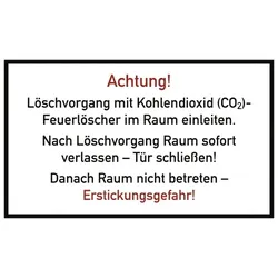 Löschvorgang mit CO2-Feuerlöscher im Raum, Kunststoff, 250x150 mm