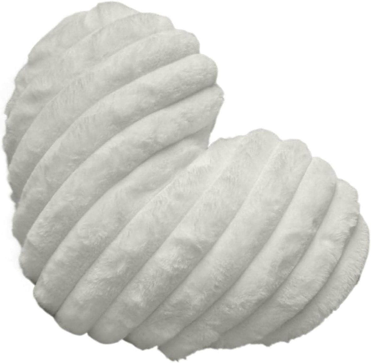 Wit Pluche Sierkussen in de vorm van een Hart - Decoratiekussen - 41 x 36 cm