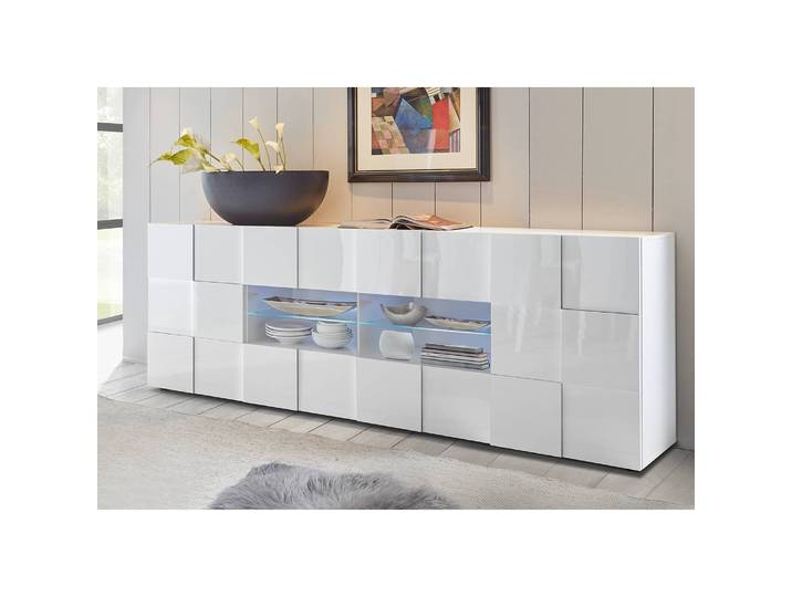 Buffet Dama III 241 x 84 x 42cm Blanc/Blanc brillant