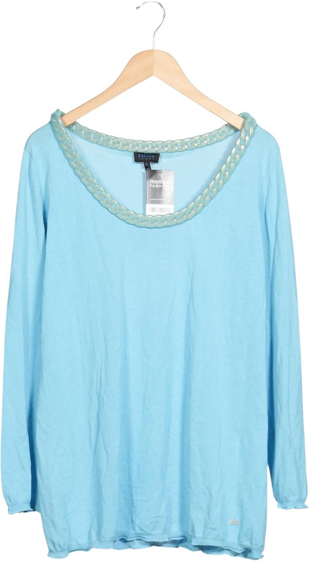 Escada Sport Damen Langarmshirt, Hellblau, Gr. XL, Baumwolle - Second Hand
