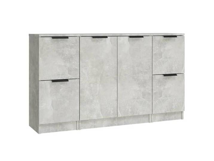 Enfilade/Bahut/Vitrine - Rustique - Buffets 3 pcs gris béton bois d'ingénierie @766646