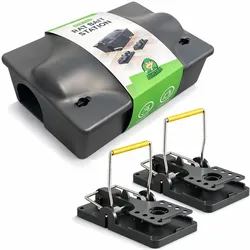 VerminBuster Rattenköderbox Multibox + 2 Rattenfallen - inkl. Schloss - effektiv und sicher - Rattenköderbox - Köderbox