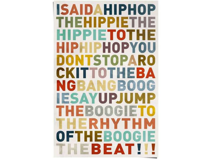 Poster REINDERS Poster I said a HipHop Farbig - Hip-Hop - Songtext - Musik , bunt (farbe bild(er): mehrfarbig), B:61cm H:91,5cm, Papier, Bilder, Poster