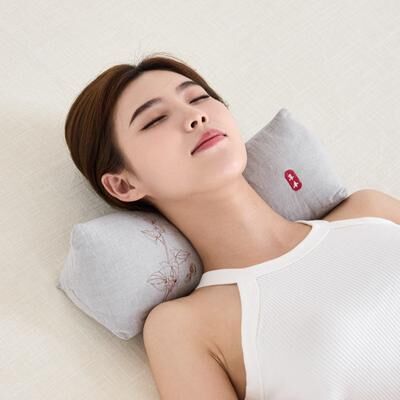 Multicon Wholesale Hub Buckwheat Pillow Herbal Traction, New Neck Buckwheat Hull Cotton, And Linen Triangular Pillow, Cervical Pillow Cover grey