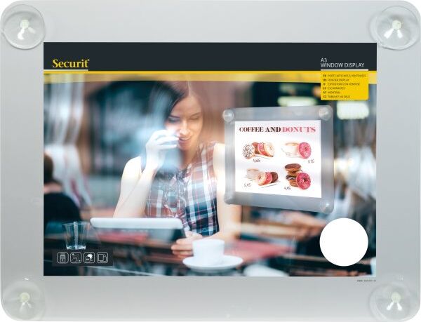 Securit Window Plakatramme   A3   Grå