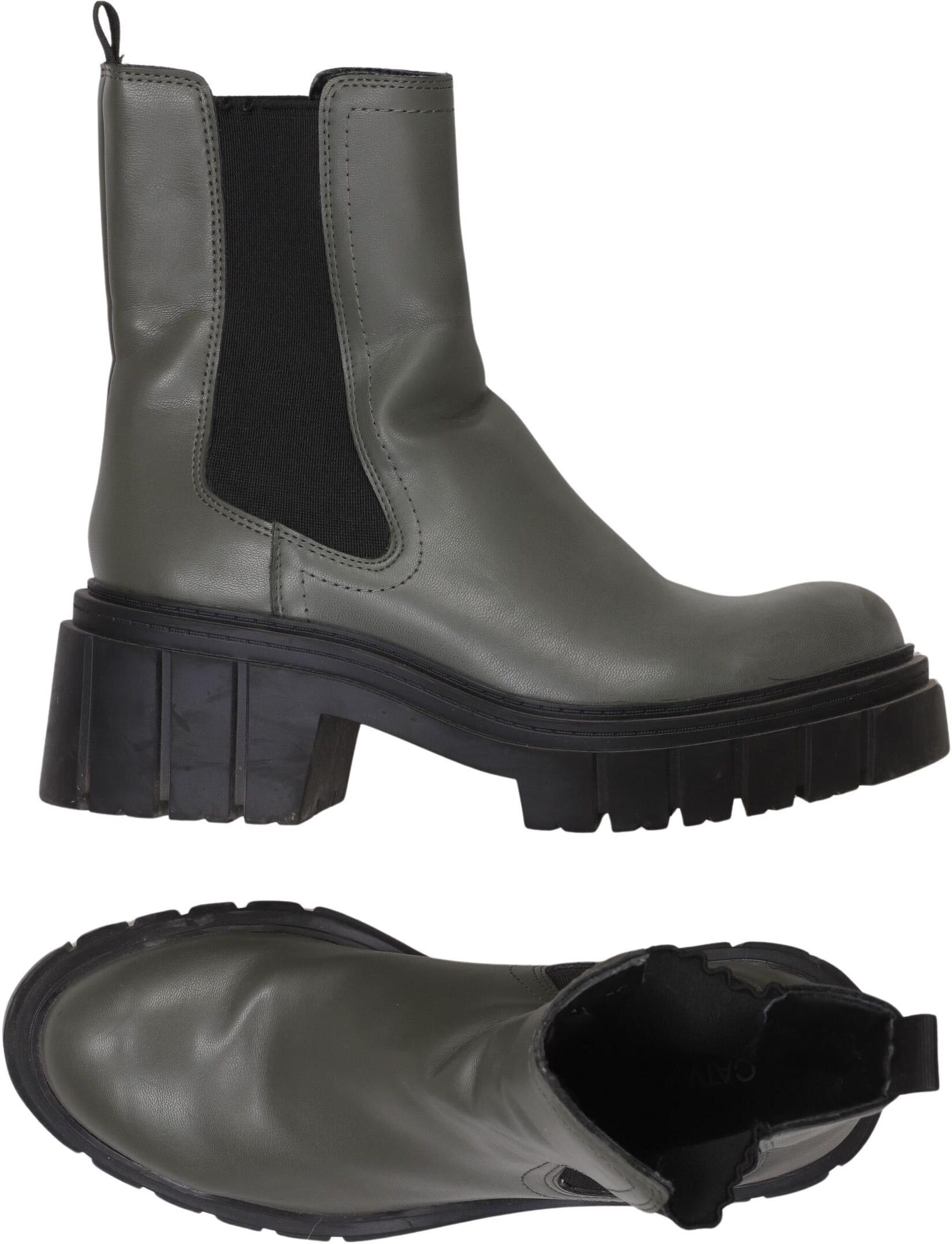 Catwalk Damen Stiefelette, Grün, Gr. EU 38, Kunstleder - Second Hand