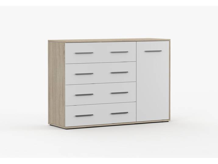 Kommode FRIDA 02 SB 135 cm Sonoma Eiche Weiß