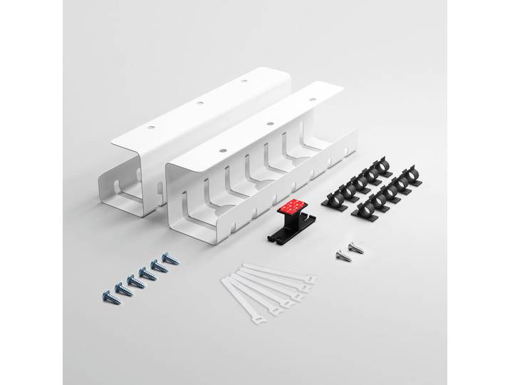 Albatros Kabelkanal Set D, Weiss, Weiß, Metall, 10x12x43 cm, Büromöbel, Bürobedarf