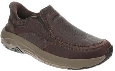 Skechers USA Arch Fit Maverick-Redford (Men's) Casual Shoes in Red Brown, Size 7 M, Leather/Memory Foam