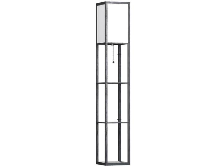 Homcom Stehleuchte Beleuchtung E27 bis 40W mit 3 Regalen für Wohn-/Schlafzimmer Holz, Schwarz, 26x160x26 cm, Lampen & Leuchten, Innenbeleuchtung, Stehlampen