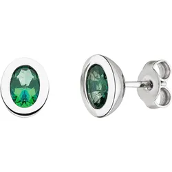 Viventy 783794 Damen-Ohrringe Silber Ohrstecker mit Grünem Stein