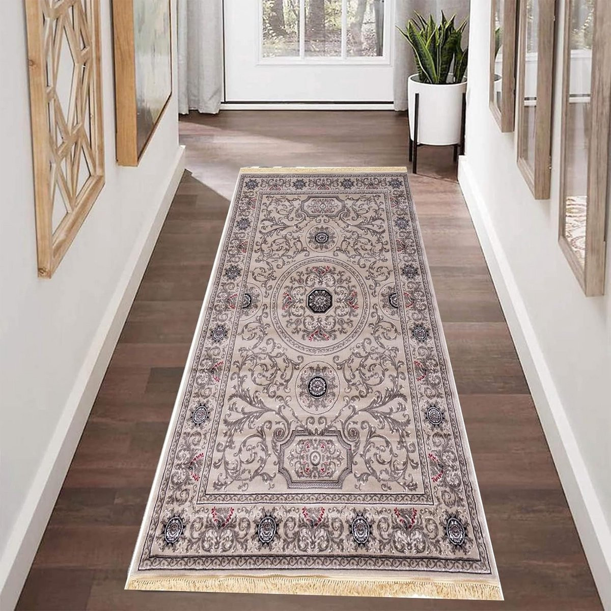 Wasbare Antislip Tapijtloper Gang Grijs - Polyester Vloerkleed Runner voor Woonkamer, Keuken en Slaapkamer