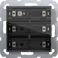 Tastsensor vier Standard dreifach für KNX mit Inbetriebnahme-Wippe Retail
