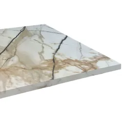Restootab - Tischplatte 90x90 Dekor Marmor calcuta