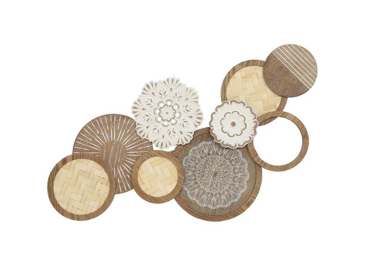 ComfortXL Wanddeko De-14336 mehrschichtig, mit Bambusgeflecht Natur, Naturfarben, 44.5x4.4x83.8 cm, Bilder & Rahmen, Wanddeko