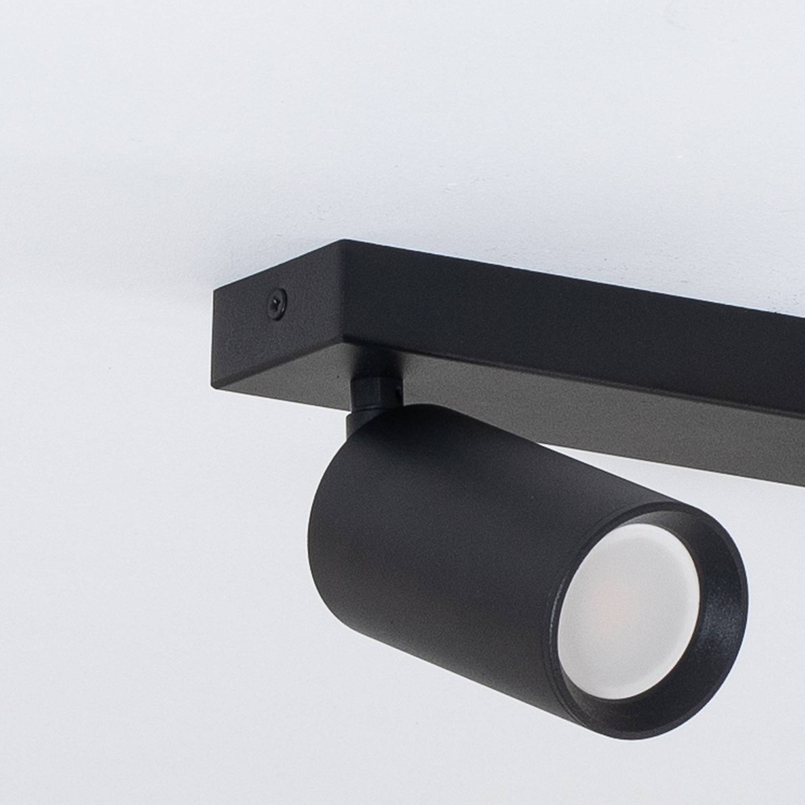 Deckenstrahler Sado, schwarz, Stahl, justierbar, 2-flammig Sado Argon, dimmbar, schwarz, für Wohn- / Esszimmer, Metall, Modern, Strahler