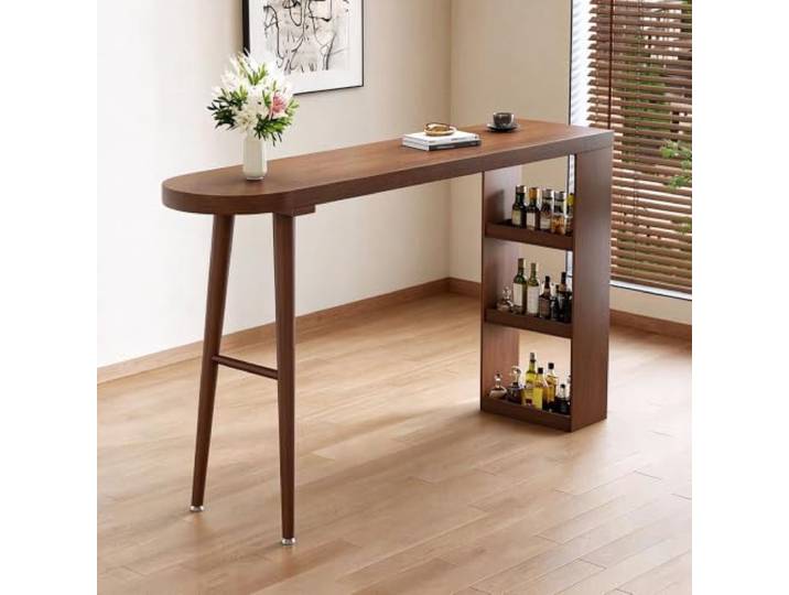 Massivholz Bar Höhe Tisch,Industrielle schmale Pub Zähler Höhe Schreibtisch Schmaler Eingang Konsole Tisch & Sofa Beistelltisch, Rechteckiger Außen Bar Tisch(120cm/47.2in)