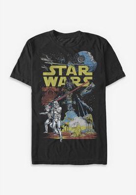 Men's Big & Tall Star Wars Classic Rebel Tee by Star Wars in Black (Size 3XT)