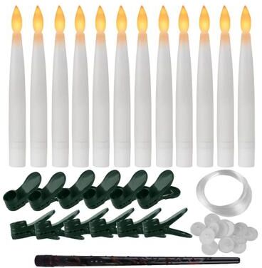 Uplift Treasures 10 Piece LED Flameless Taper Candles With Remote And Timer 12 Pcs