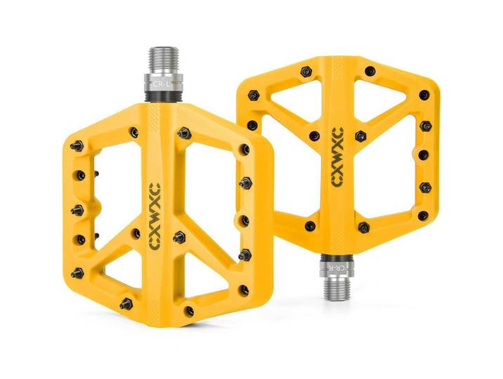 Fahrradpedale Nylonfaser Gelb mit 3 abgedichteten Lagern, Kunststoff, 12x1.5x12 cm, Freizeit & Co, Sport & Fitness, Fahrräder, Fahrradzubehör