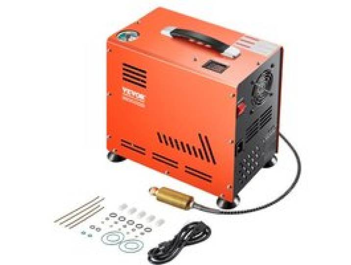 VEVOR PCP-Luftkompressor, 800 W Doppelzylinder-PCP-Luftgewehrkompressor 310 bar/30 MPa mit eingebautem Lüfterkühlsystem, Auto-Stopp Ölfreier Paintball-Tankkompressor für Luftgewehr, Tauchflasche