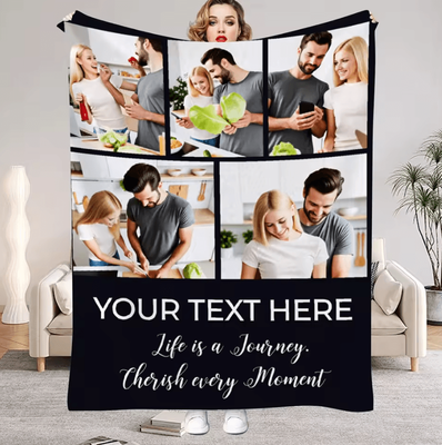 Inspire Curations Personalized Photo Flannel Blanket For Couples 5 150 X 200cm
