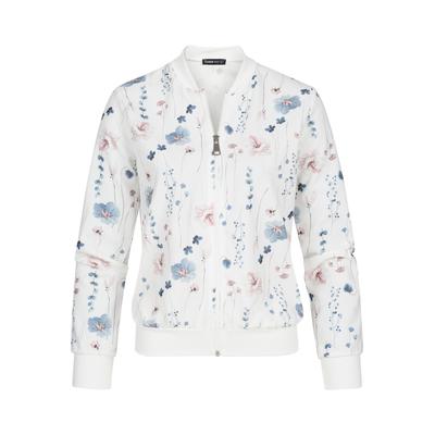 Bomberjacke CLOUD 5IVE "CLOUD 5IVE Cloud 5ive Blouson Bomber Jacket", Damen, Gr. L, bunt (weiß), 95% Polyester, 5% Elasthan, normal, amerikanischer Ausschnitt, Jacken Bomberjacke