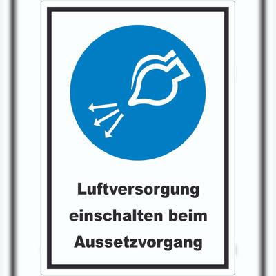 HB-Druck Luftversorgung einschalten beim Aussetzvorgang Aufkleber A2 (420x594mm)