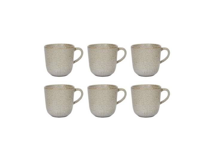 Aida Tassenset Raw, Beige, Keramik, 6-teilig, Geschirr, Tassen, Tassen Sets