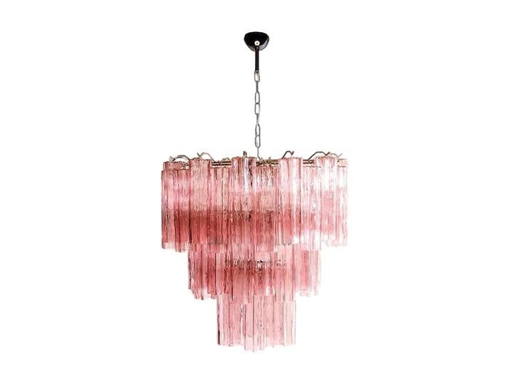 Lustre LED E14 haut de gamme avec notre tube de verre de luxe, rehausseur de votre salon, suspension, rose, blanc, fonction de gradation