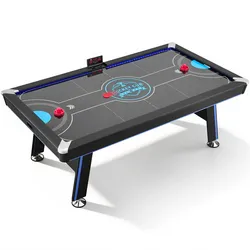 VEVOR Airhockeytisch 226 x 127 x 82 cm mit Elektronischem Punktesystem für Familienabende, Keller und Zuhause, Gleichmäßige Luftzirkulation, LED-Beleuchtung, Eckenschutz und Verstellbare Füße