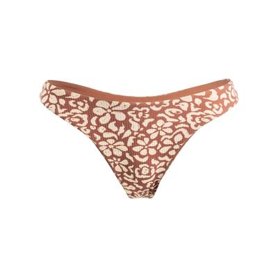 Bikini-Hose ROXY "Free Fallin", Damen, Gr. M, braun (russet free fallin floral), Obermaterial: 93% Nylon, 7% Elasthan., Badehosen Bikini-Hose