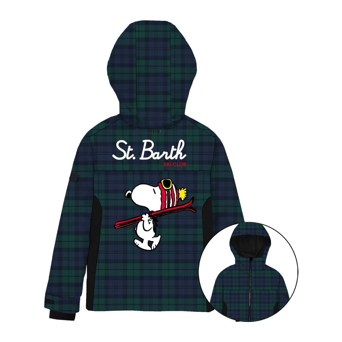 MC2 Saint Barth Wildhorn BOY Hooded Ski Padded Jacket snoopy sb ski tartan 65 (01012M) 6 yrs WLD000101012M-01012M-6 yrs