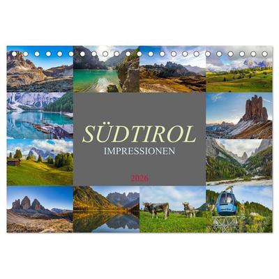 Südtirol Impressionen (Tischkalender 2026 DIN A5 quer), CALVENDO Monatskalender